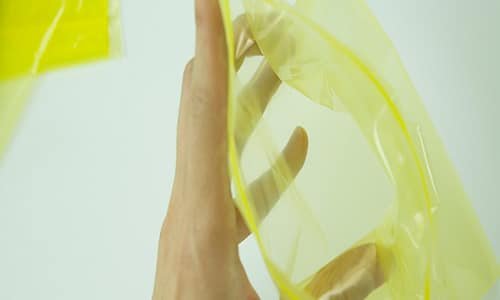 Flat mouth light yellow transparent VCI gas-phase anti-rust bag detail