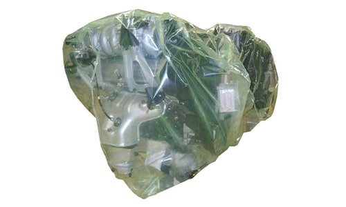 wz-88 Metal parts wrapped with yellow-green VCI gas phase anti-rust film